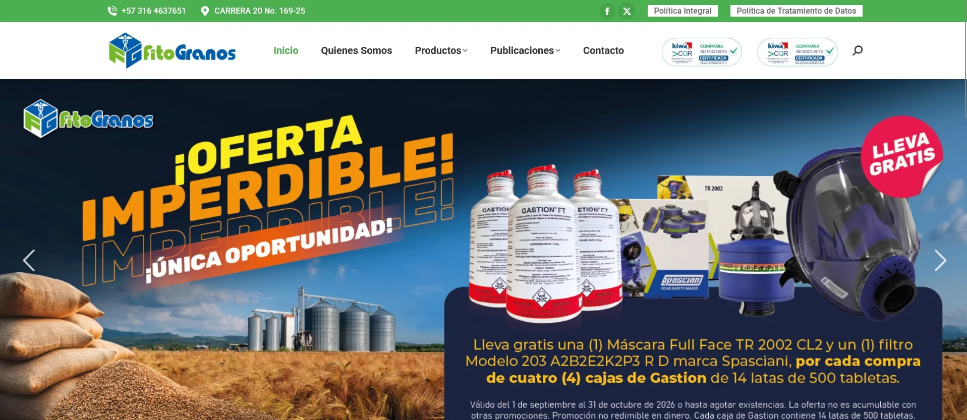 Fitogranos - Diseño Web Sector Agroindustrial